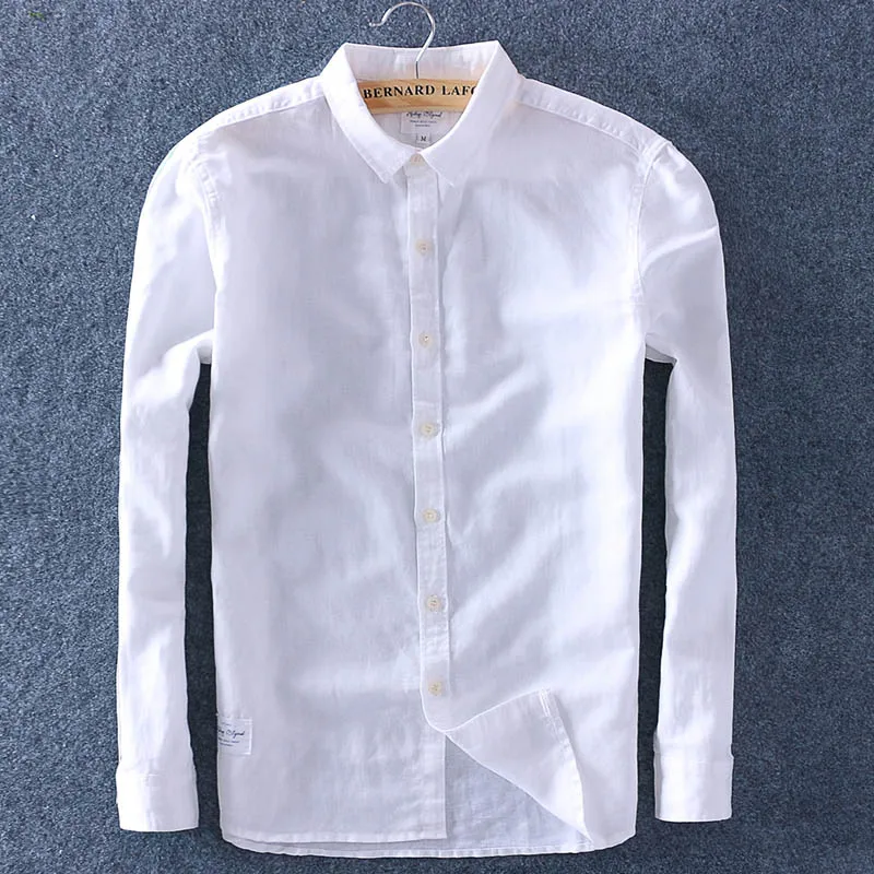 Schinteon Men's Spring Summer Cotton Linen Shirt - Slim Fit Square Collar, Comfortable Undershirt for Plus Size Men image 4