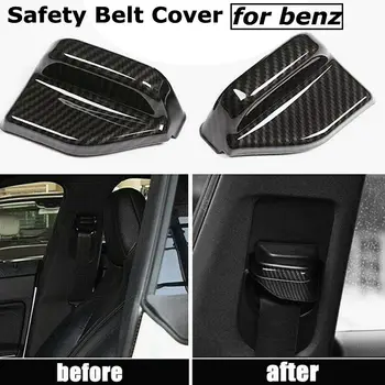 

2Pcs Carbon Fiber Style Car Safety Belt Cover Trim For Mercedes Benz CLA C117 GLA X156 2013-18