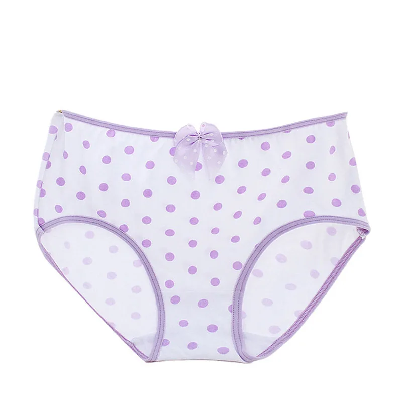 

New Women's Cotton Panties Dot Printing Girl Briefs Lovely Bow Underwear Bikini Underwear Sexy Ladies Briefs Lingerie 1 Piece