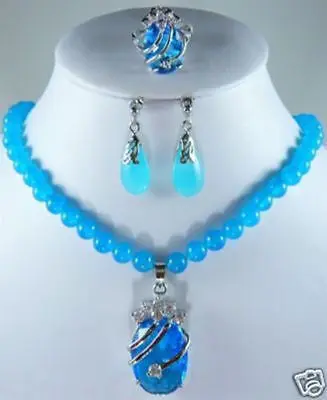 

Hot sale Beautiful Pendant Jade Beads Necklace Earring Ring