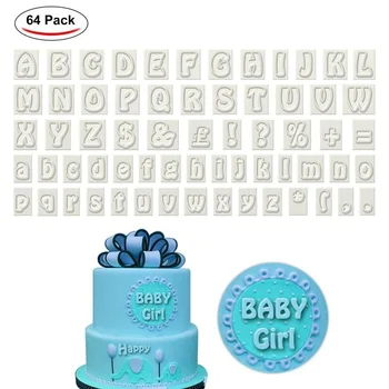 

64PCS/SET DIY Characters-Upper&Lower Case Alphabet Letters Cookie Plastic Fondant Cutter Baking Mold Cake Decorating Tool H938