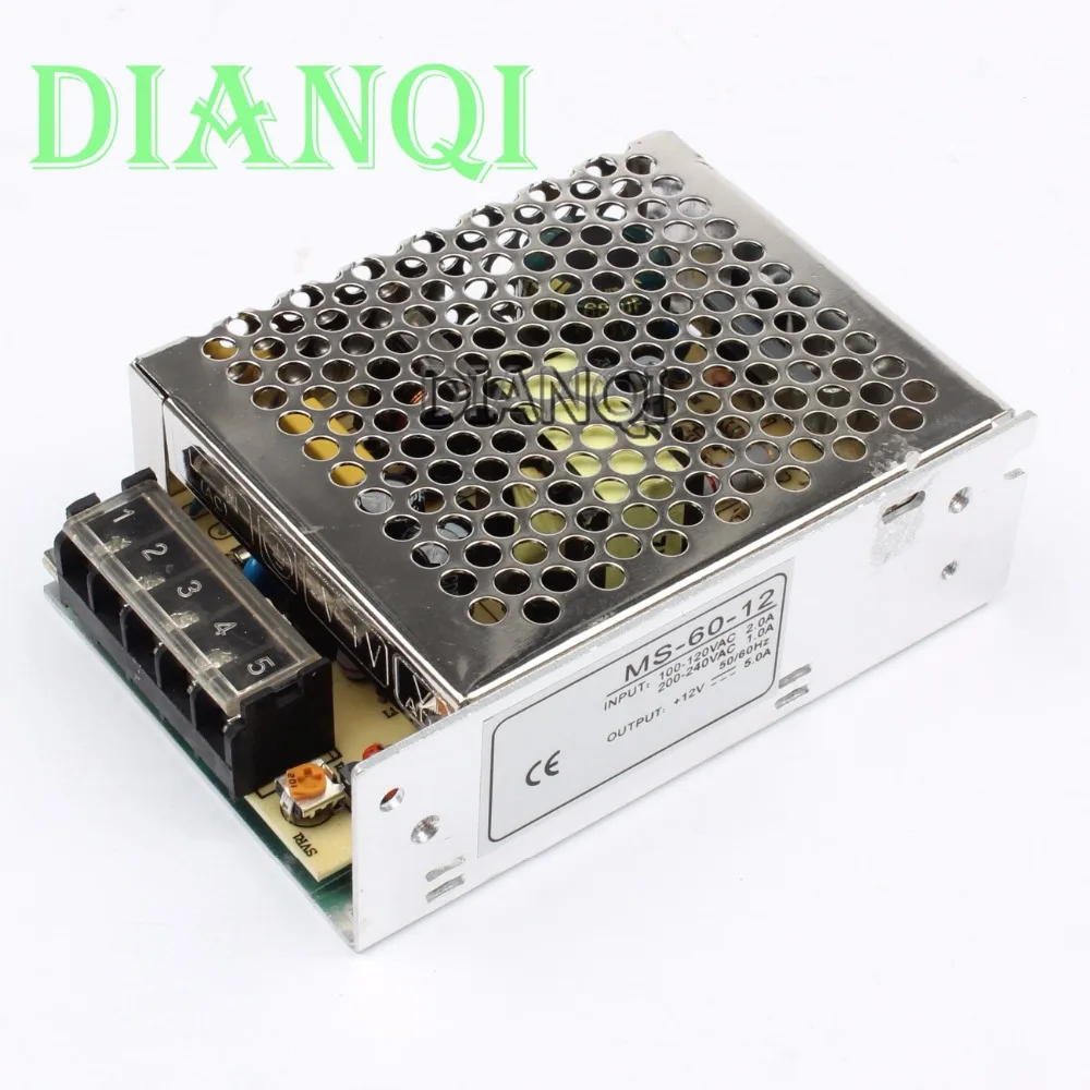 Источник питания 60 Вт 12В 5А блок Мини Размер ms 12 led ac dc преобразователь|converter