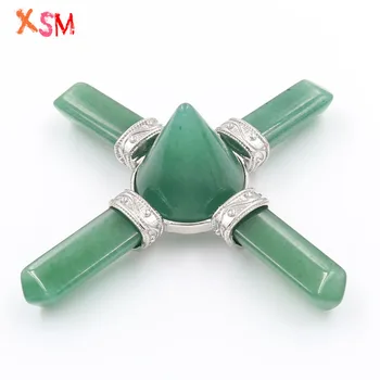 

xinshangmie Green Aventurine Crystal Energy Generator 4 Point Pyramid Crystal Healing Altar Tools