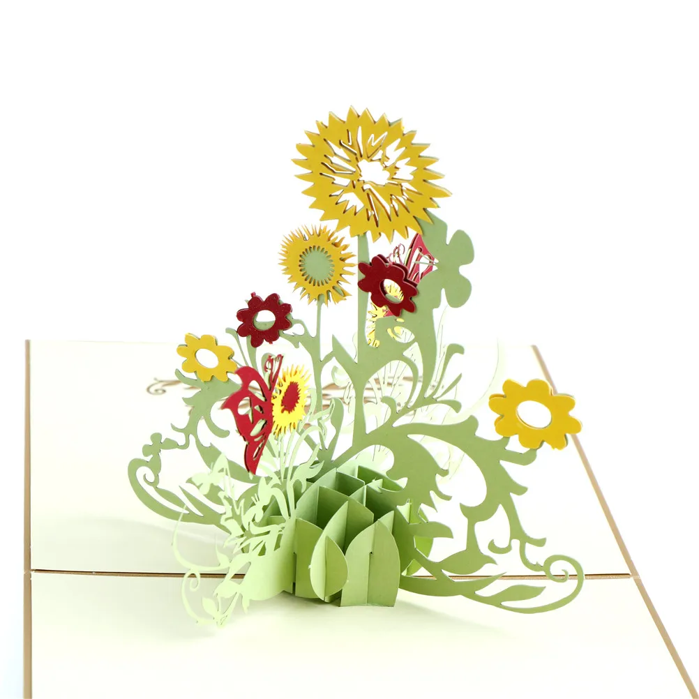  Mother's Day Thank You Greeting Postcard Card Pop Up 3D Sunflower Design Greeting Card Sunflower Bi - 32891067163