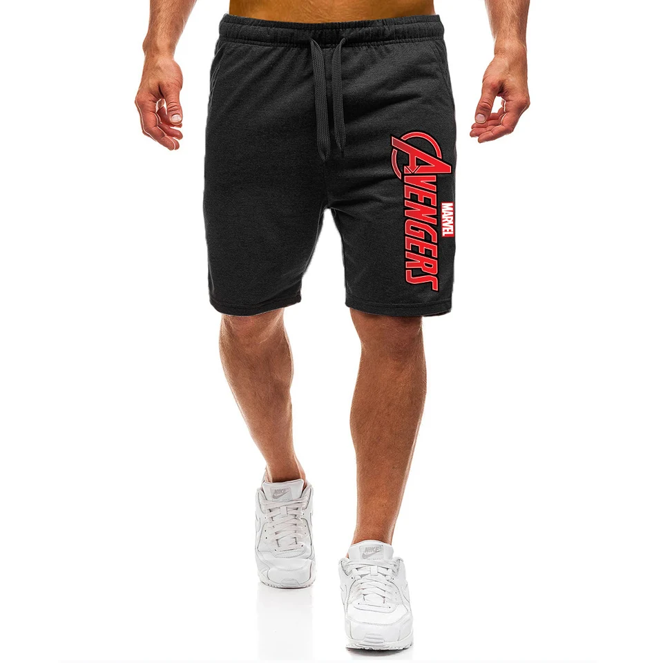 

MARVEL Cotton Shorts Men Avengers Loose Leisure Summer Mens Beach Shorts Male Homme Fitness Running Drawstring Brand Sports