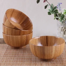 Creative wooden bowls kids tableware Baby dishes salad ramen rice for food health Chinese instant noodles