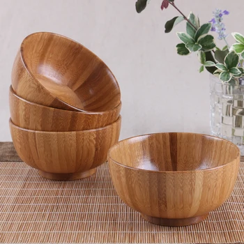 

Creative wooden bowls kids tableware Baby dishes salad ramen rice for food health Chinese instant noodles strong bamboo gift