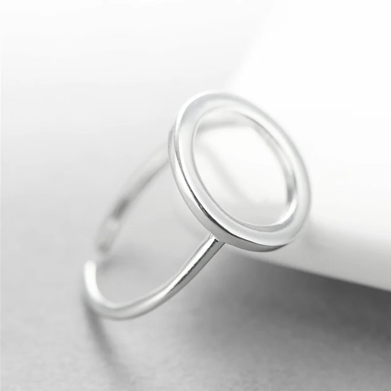 MloveAcc 925 пробы серебряные круглые Открытые Кольца для женщин индивидуальные простые Стильные женские кольца из стерлингового серебра ювелирные изделия