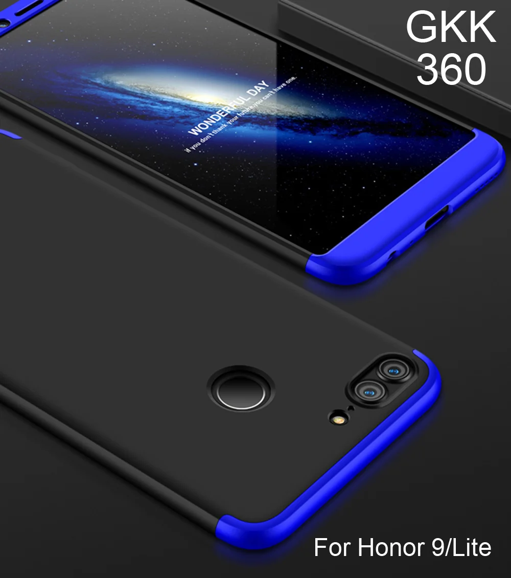 

GKK Case For Huawei Honor 9 Lite 360 Full Protection Cover Ring Holder Finger Grip