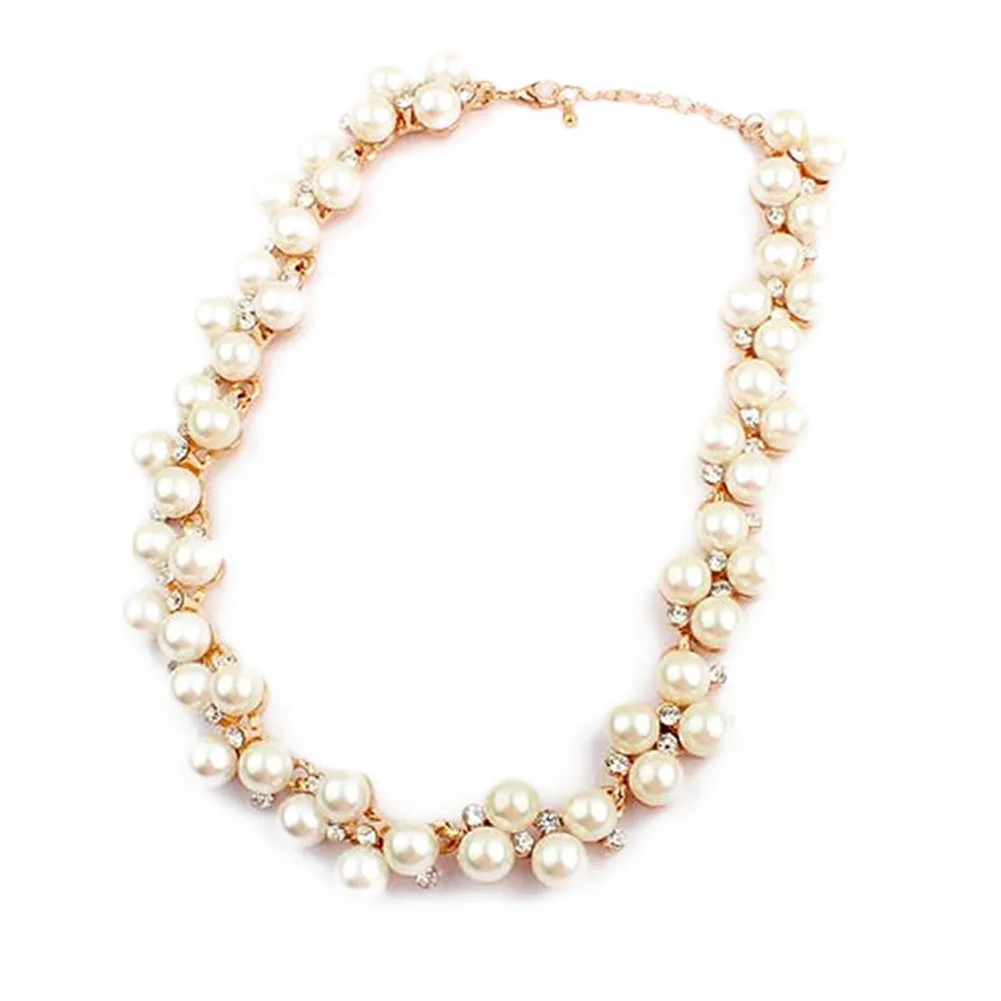 New Imitation  Pearl Necklace SALE Gift New Good Quality  Inlaid With Imitation Zircon Short Choker