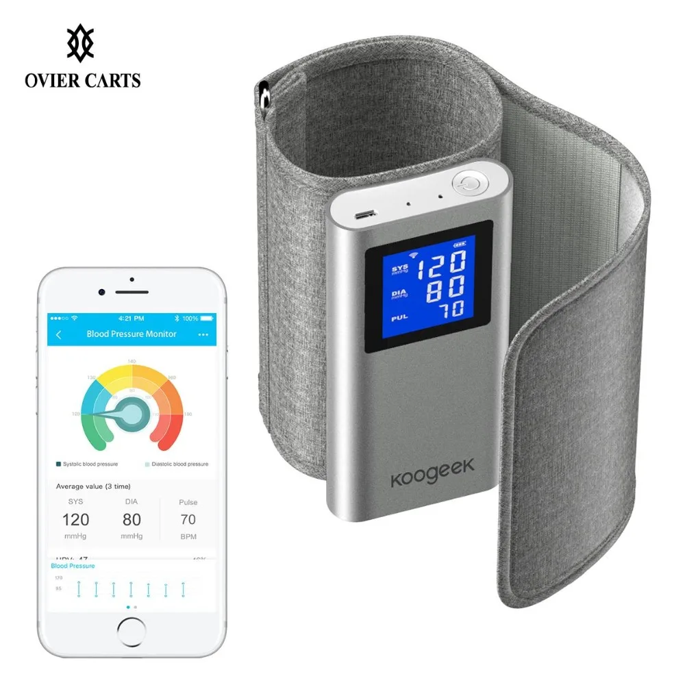 

Koogeek Smart Upper Arm Blood Pressure Monitor Heart Rate Detection Tonometer Fully Automatic Sphygmomanometer For iOS/Android