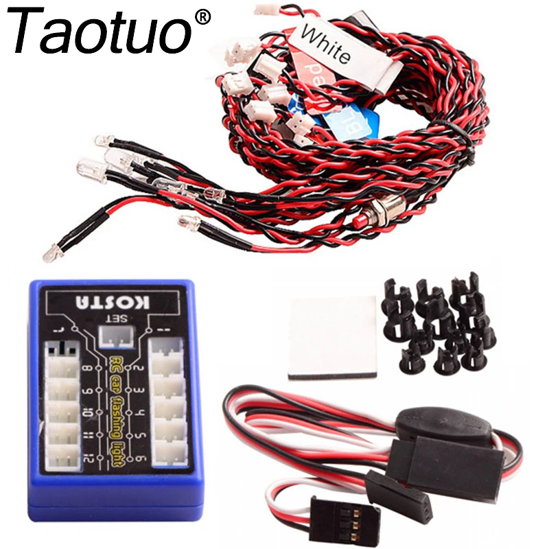 

Taotuo LE858 12 LED Flashing Light System For RC Car Multi-color Decoration Lighting Set RC Car Lights Set Truck Toy Parts