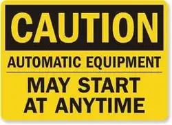 200 шт. 20x15 см предупреждение автоматическое оборудование может начаться в любое время предупреждающая этикетка для завода, пункт № CA02