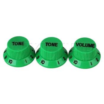 

3x Top Hat Hut UFO Bell Control Knob 1 Volume 2 Tone for Electric Guitar Green