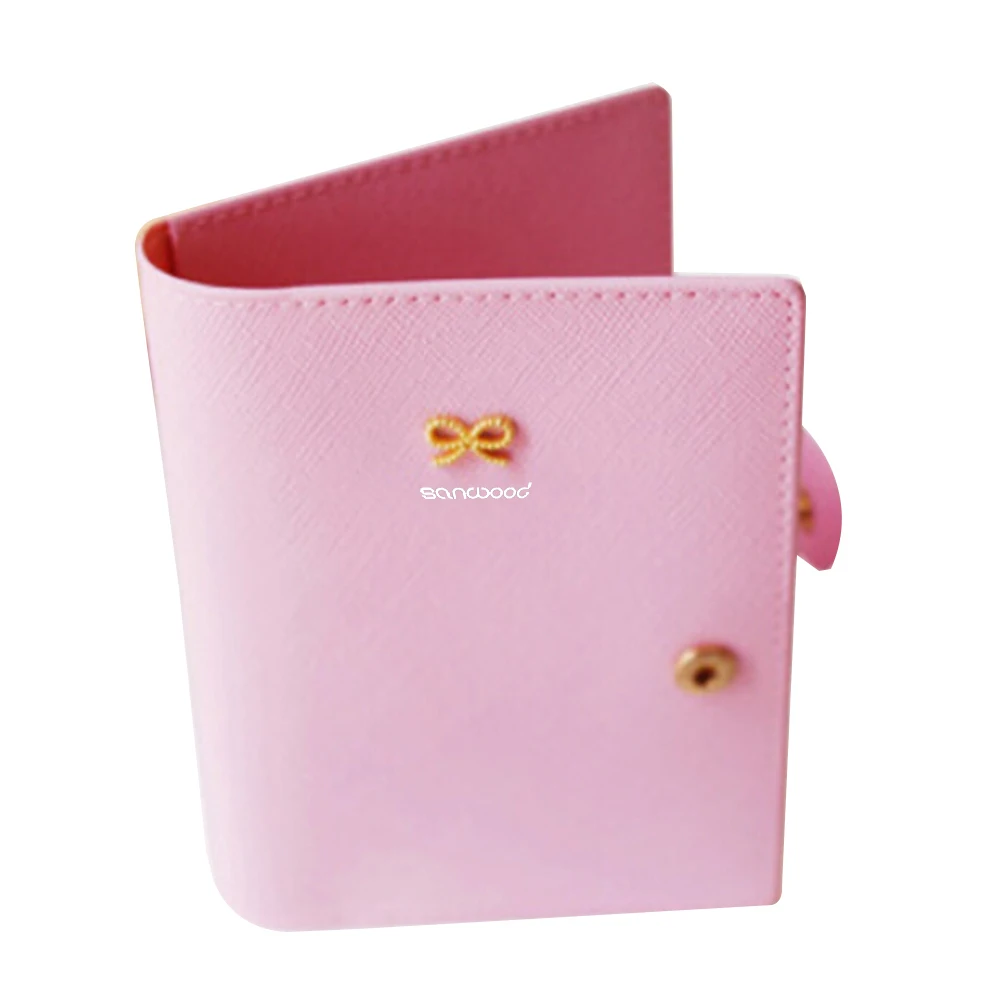 Дизайн Обложка для паспорта чехол для карты билета милый бант Pu кожаный дорожный кошелек подарки 9R3A - Цвет: Розовый