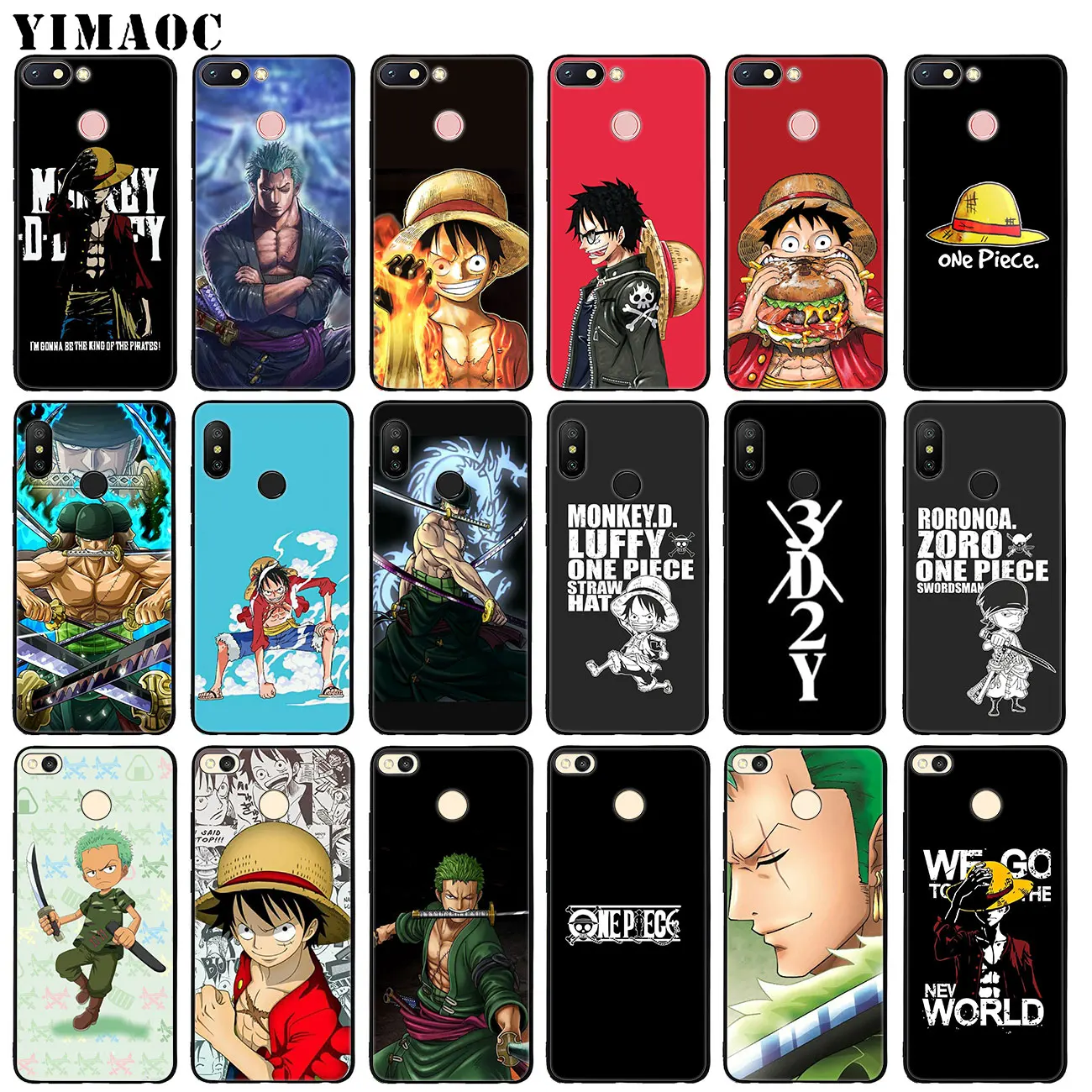 

YIMAOC ZORO One Piece Monkey D Luffy Soft Silicone Phone Case for Xiaomi Redmi K20 Pro 6A 7A Note 8 7 5 6 Pro Mi Cover