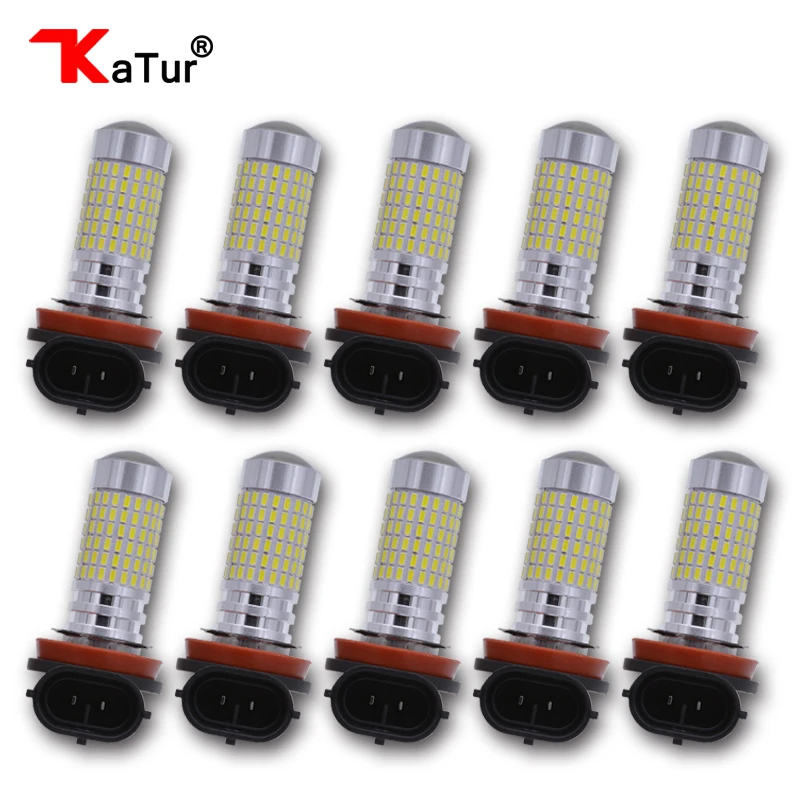10 Pieces H11 Led Car Fog Light With Projector lens H8 H9 DRL Daytime