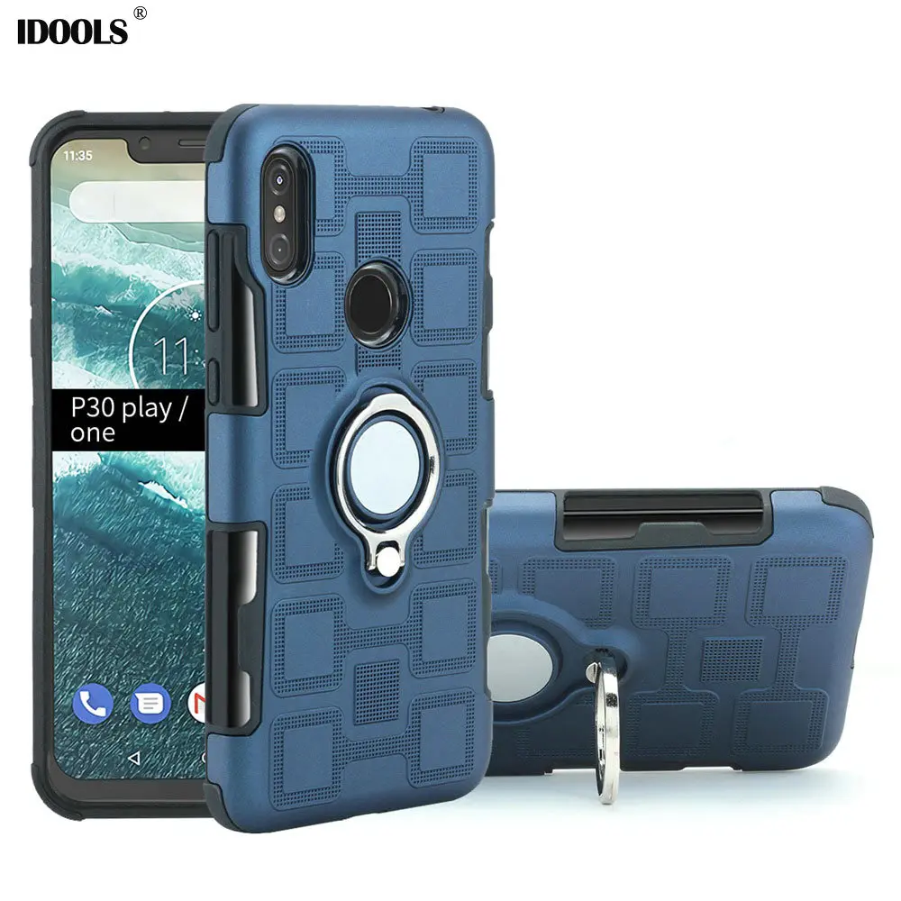 IDOOLS чехол для Motorola Moto P30 играть Dual броня ТПУ &amp PC чехол-подставка жесткий Броня