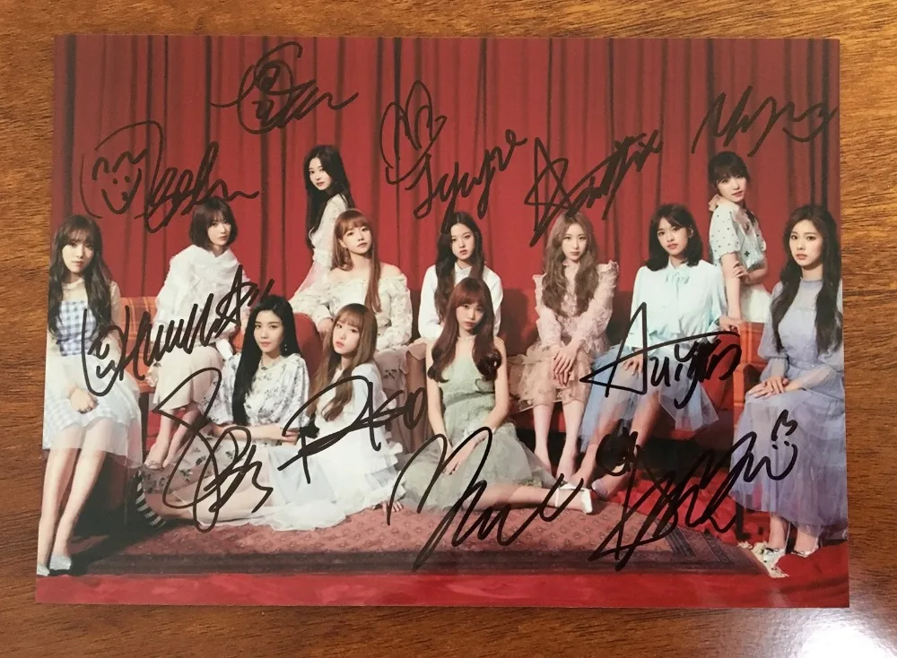 Ручная работа Izone autographed group photo Бесплатная доставка 5*7 K POP 102018C|Открытки и