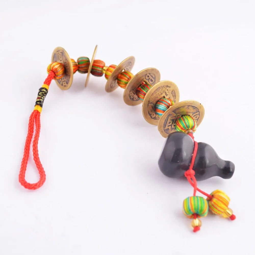 Fengshui I Ching Подвеска &quotмонета&quot с Wulou/Hu Lu сумка для мобильного телефона висячая M1306