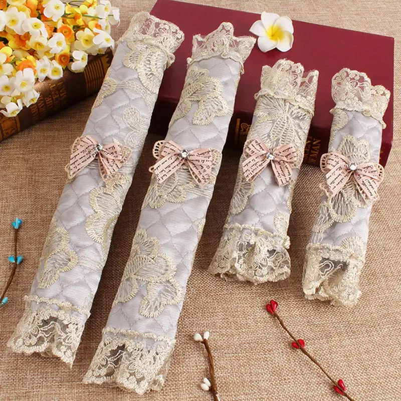 

2pcs/set Lace Fridge Handle Cover Refrigertor Door Microwave Oven Decorations LBShipping