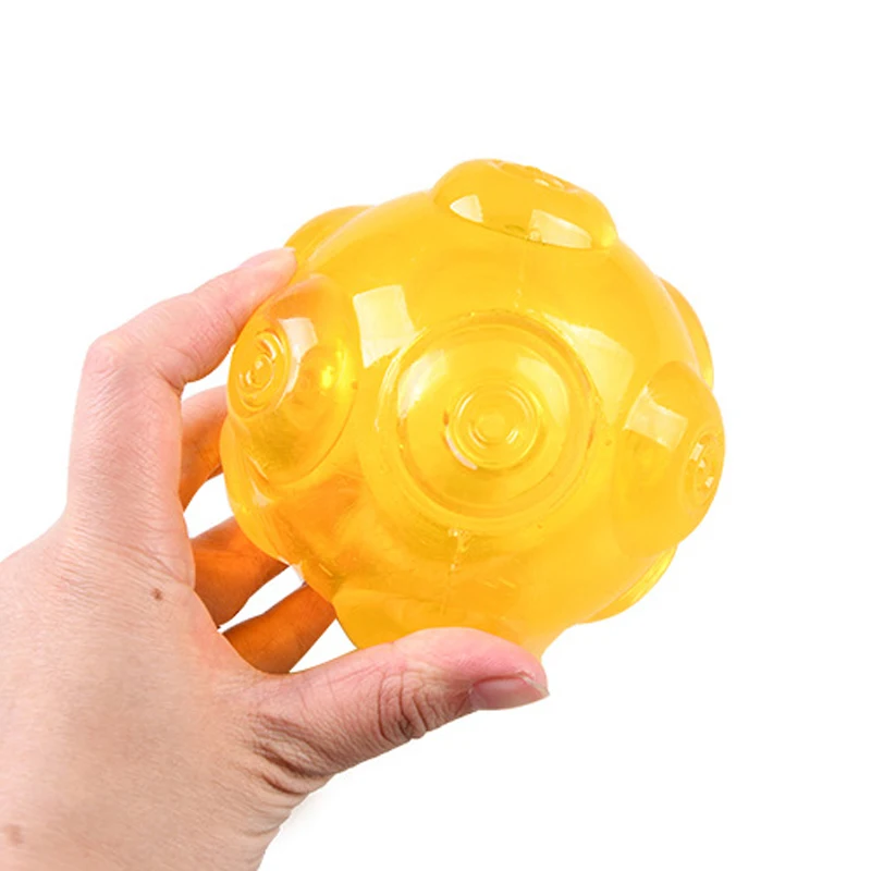 TPE Clean Tooth Chew Dog Squeak Toys Yellow Blue Pet Balls Toy Large | Дом и сад