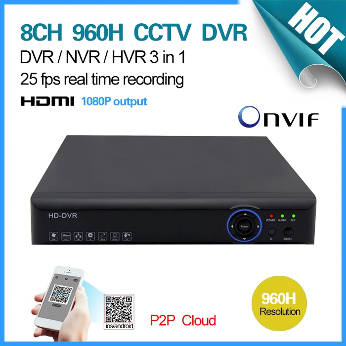 Security CCTV DVR 8 Channel 960H 25fps realtime recording digital video recorder HDMI Wifi DVR