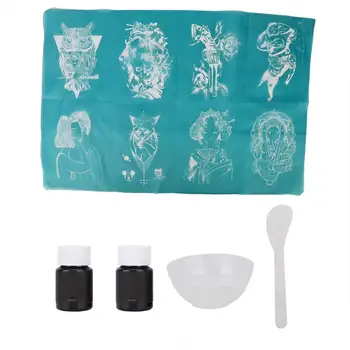 

2Pcs Waterproof Tattoo Ink Body Paint Makeup Tattoo Pigments Set Tattoo Template Spoon Bowl Tattoo Ink Set