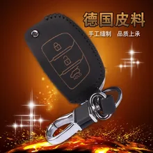 Leather Keychain Case For Hyundai Ix 35 Smart Folding Model Car Key 3 Button Leather Keyring Holder 4 Stitch Color Car Key Case