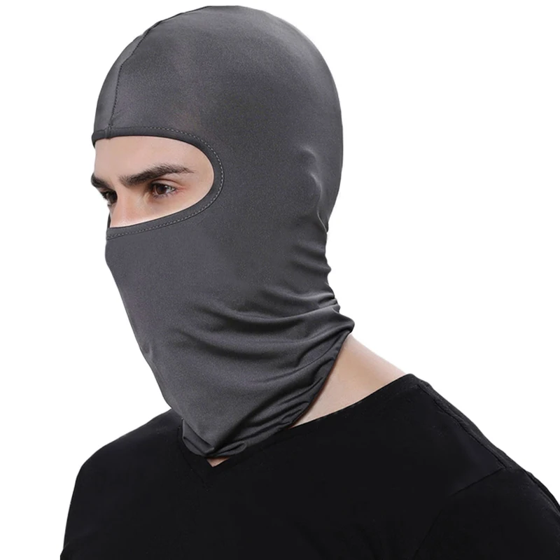 Cycling Face Mask,winter Ski Neck Protecting Outdoor Balaclava Face Mask,Bicycle Ultra Thin Breathable Windproof Tactical Mask - Color: Dark grey