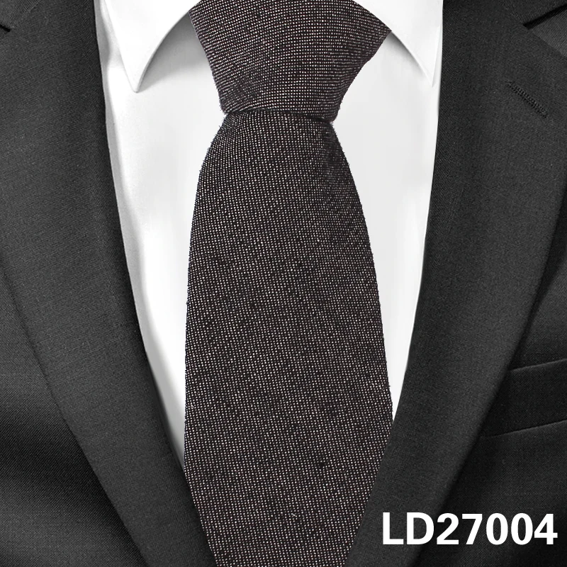 Модные джинсы галстуки для мужчин 6 см узкие джинсовые хлопковые Галстуки повседневные однотонные Галстуки клетчатые Узкие галстуки для деловых костюмов - Цвет: LD27004