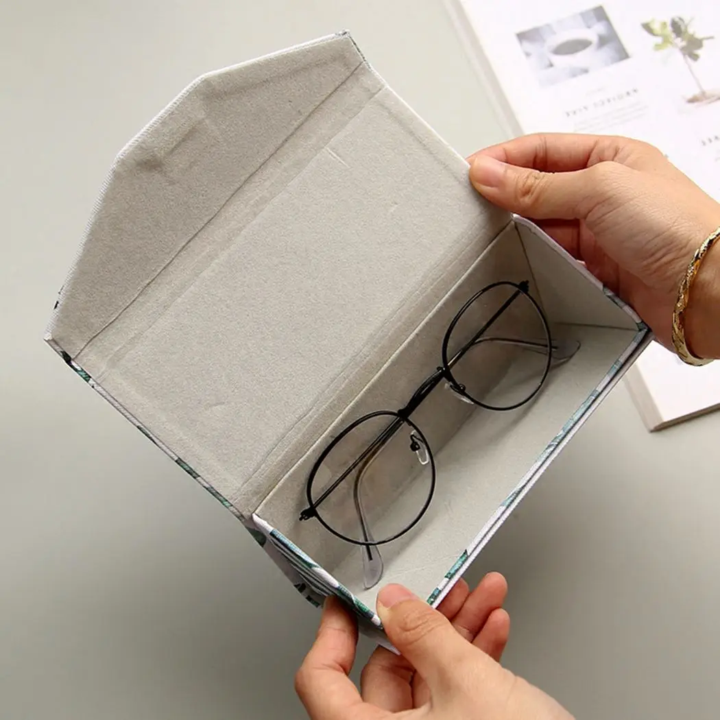 Foldable Glasses Case Sunglasses Box Simple Fresh Portable Animal Plant Printing Glasses Box For Men Women Students