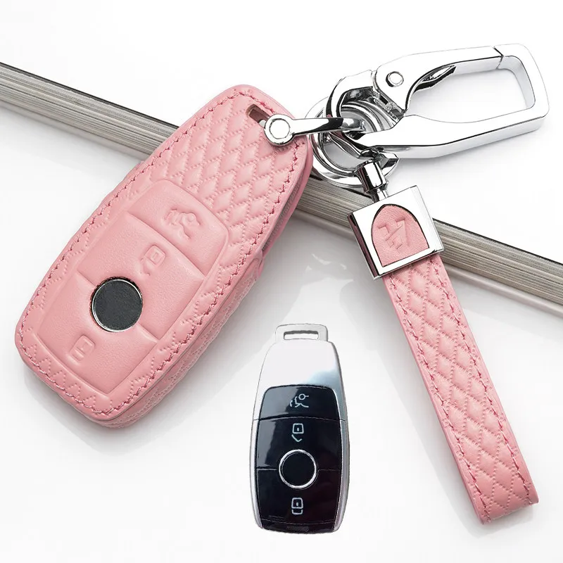 

Car styling Car Key Cover Case Shell Bag Protective Key Ring Chain For Mercedes Benz C Class W205 GLC GLA Car Accessories