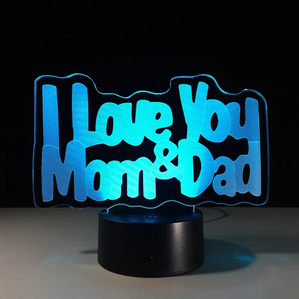 Love Mom Love Dad 3D Led Lamp 6