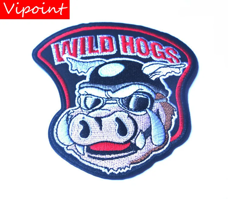 

VIPOINT embroidery WILD HOGS patch pig animal cartoon patches badges applique patches for clothing AD-266