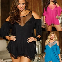 Сексуальное женское белье горячей одежды плюс женщины рукава пижамы