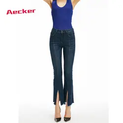 Aecker Для женщин s синий тонкий Высокая Талия обтягивающие джинсы штаны для Дамская мода пикантные джинсовые штаны женские ботильоны