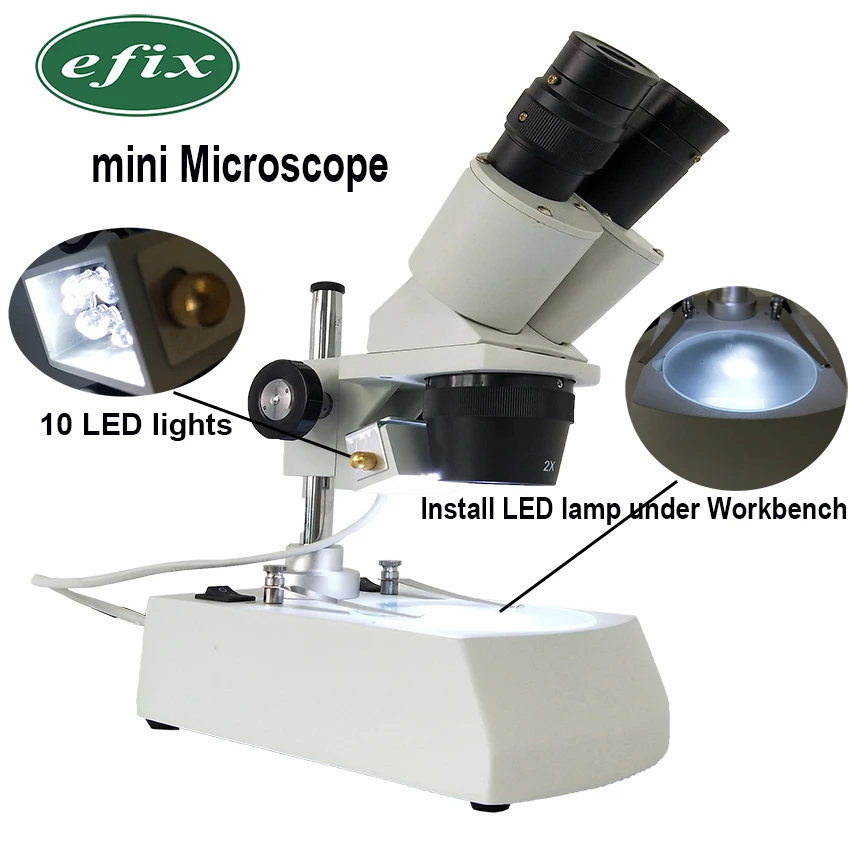 efix Binocular Stereo Microscope 45X Vertical Zoom for Fix