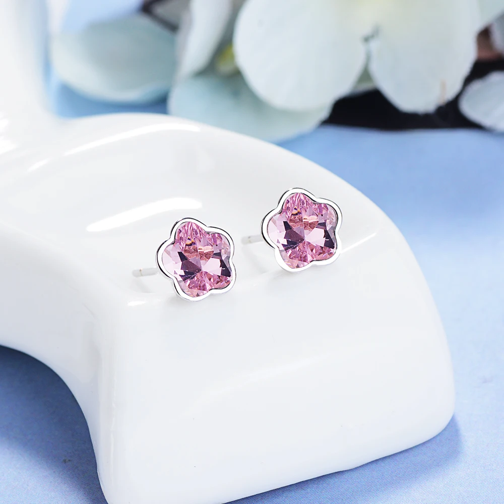 Серьги гвоздики женские из серебра 925 пробы с кристаллами Swarovski|Серьги-гвоздики| |