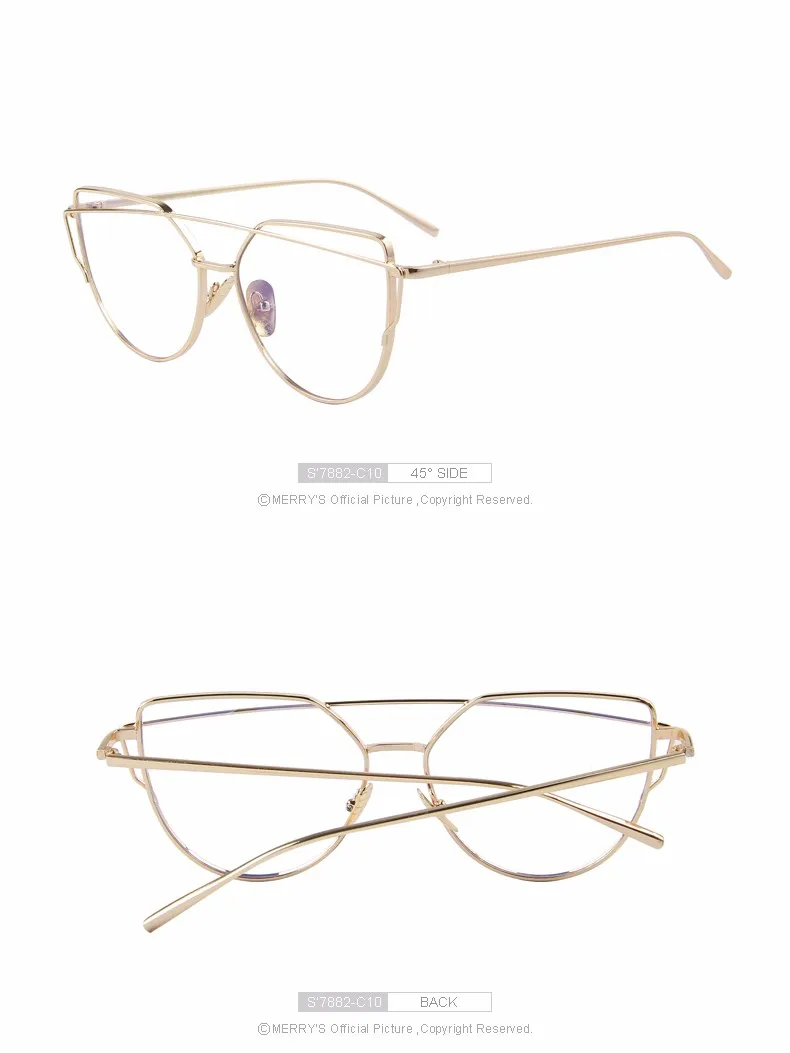 MERRYS, модные женские солнцезащитные очки "кошачий глаз", классические, брендовые, дизайнерские, двухлучевые солнцезащитные очки с зеркальным покрытием, Плоские линзы S7882