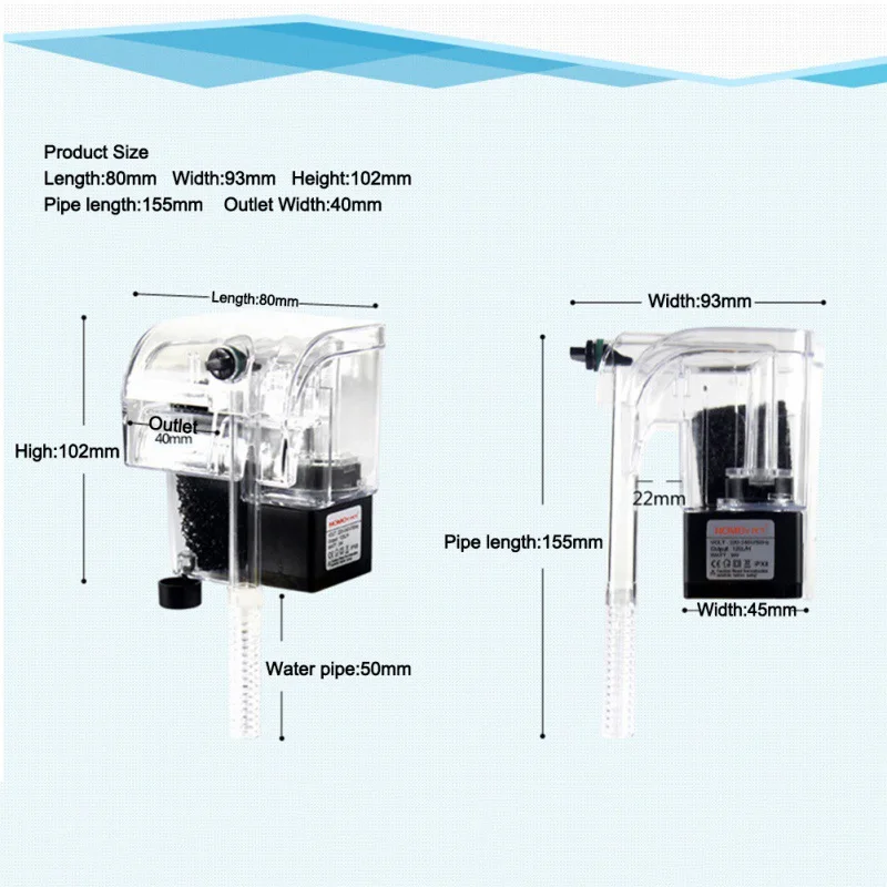 2 Вт подвесной внешний аквариумный фильтр 3 в 1 водопад насос для аквариума - Фото №1