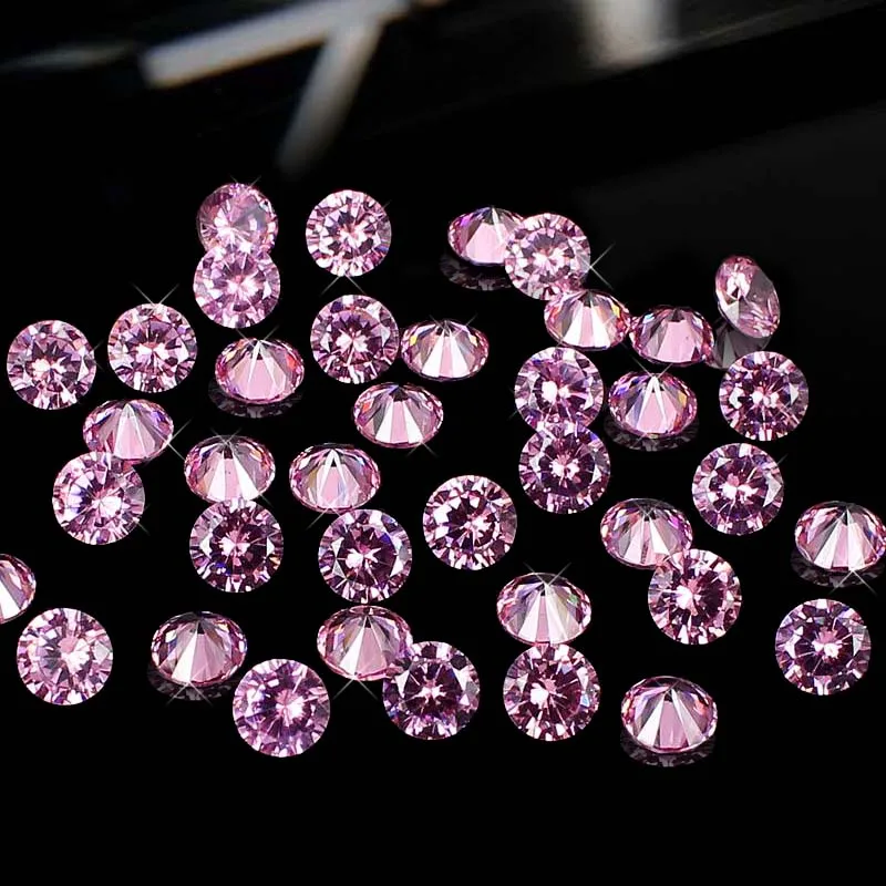 

Design Jewelry Findings Light Pink 4-18mm Beauty Brilliant Cubic Zirconia Stones Round Shape Pointback Cubic Zirconia Beads