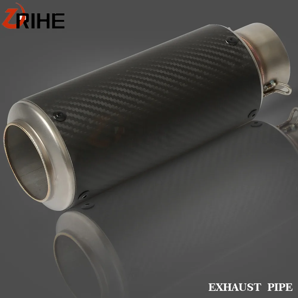 

Universal 61MM Motorcycle Akrapovic Exhaust Pipe With Muffler Moto Bike Pot Escape For Yamaha Honda KTM Kawasaki Ducati Slip-on