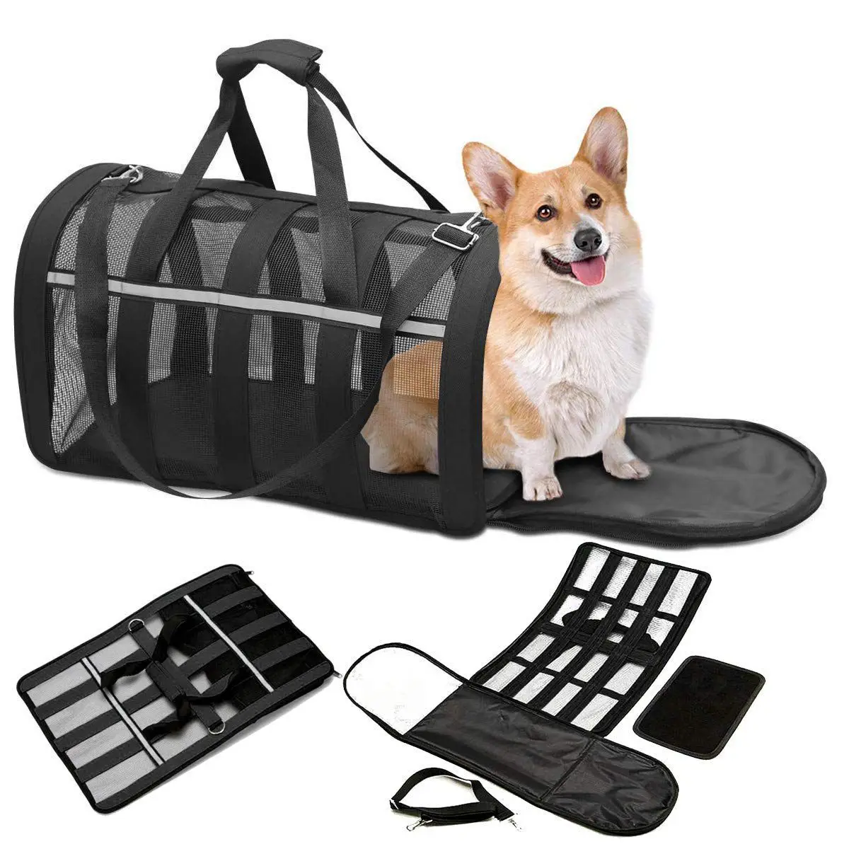 

ABFP Pet Carrier Bag Airline Approved Dog Cat Travel Carrier Bags Lightweight Collapsible Under-seat Animal Carrier Bag for Pet