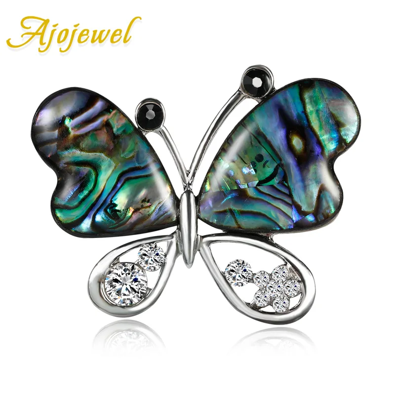 

Ajojewel New Arrival Women's Blue Butterfly Brooch Shell Jewelry Women Fashion Accessories Wholesale Bijoux Femme