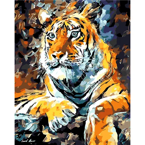YIKEE декоративная картина маслом по номерам, картины по номерам тигр - Цвет: LA34