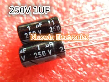 

100pcs 1UF 250V Electrolytic Capacitor 250V 1UF Aluminum Electrolytic Capacitor 6.3X12mm