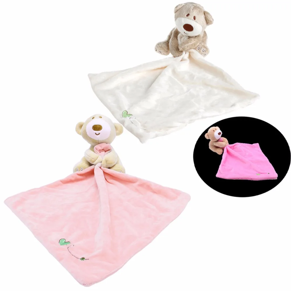 Teddy Bear Baby Kids Appease Towel Comforter Plush Stuffed Washable