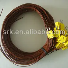 K тип Открытый термопары с разъем термопары, 2*0,5 мм, Длина 2000 мм