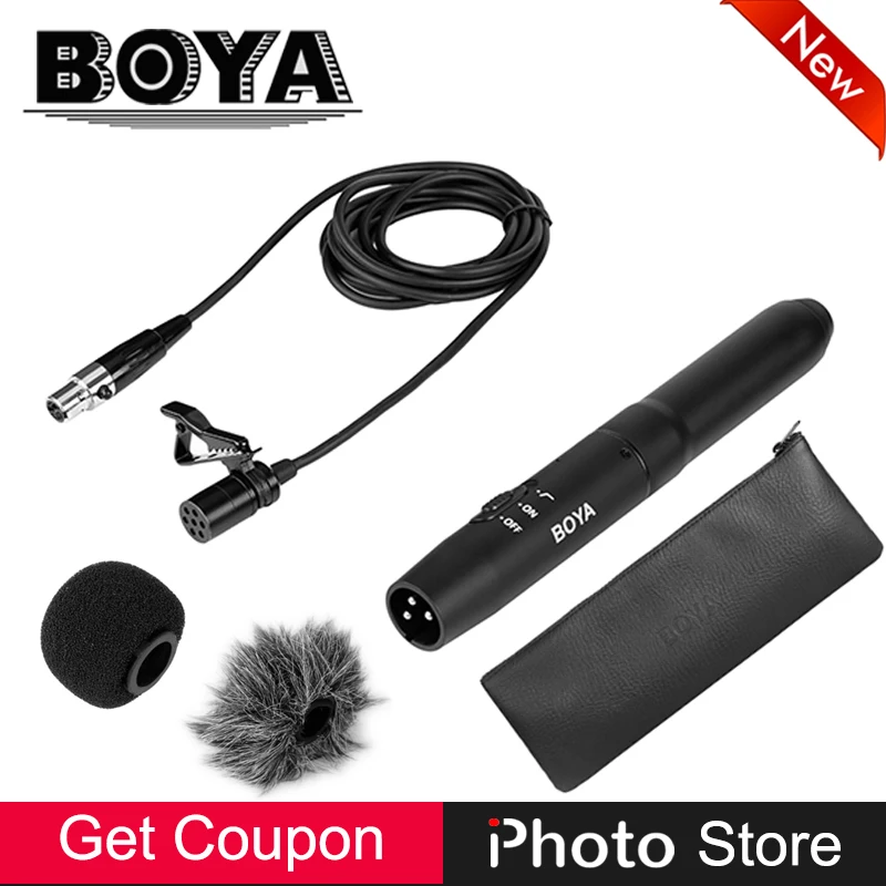 

BOYA BY-M11OD Professional Omnidirectional XLR Lavalier Microphone System for Interview Film Theater Stage Audio Recording Mic
